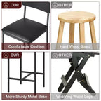 Lot de 4 tabourets de bar, tabourets de bar de cuisine avec repose-pieds, tabourets de bar rembourrés en PU hauteur comptoir, chaises de bar pour îlot de cuisine, comptoir