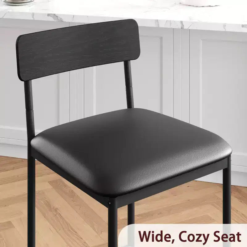 Lot de 4 tabourets de bar, tabourets de bar de cuisine avec repose-pieds, tabourets de bar rembourrés en PU hauteur comptoir, chaises de bar pour îlot de cuisine, comptoir