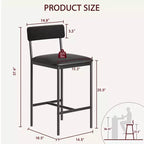 Lot de 4 tabourets de bar, tabourets de bar de cuisine avec repose-pieds, tabourets de bar rembourrés en PU hauteur comptoir, chaises de bar pour îlot de cuisine, comptoir