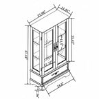 Meuble de Rangement AndMakers de 66 cm avec 1 Tiroir et 2 Portes Vitrées