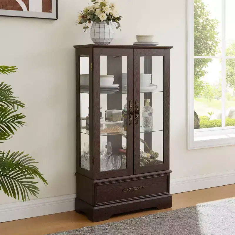 Meuble de Rangement AndMakers de 66 cm avec 1 Tiroir et 2 Portes Vitrées
