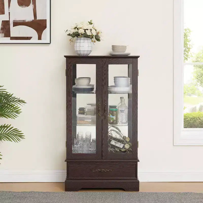 Meuble de Rangement AndMakers de 66 cm avec 1 Tiroir et 2 Portes Vitrées