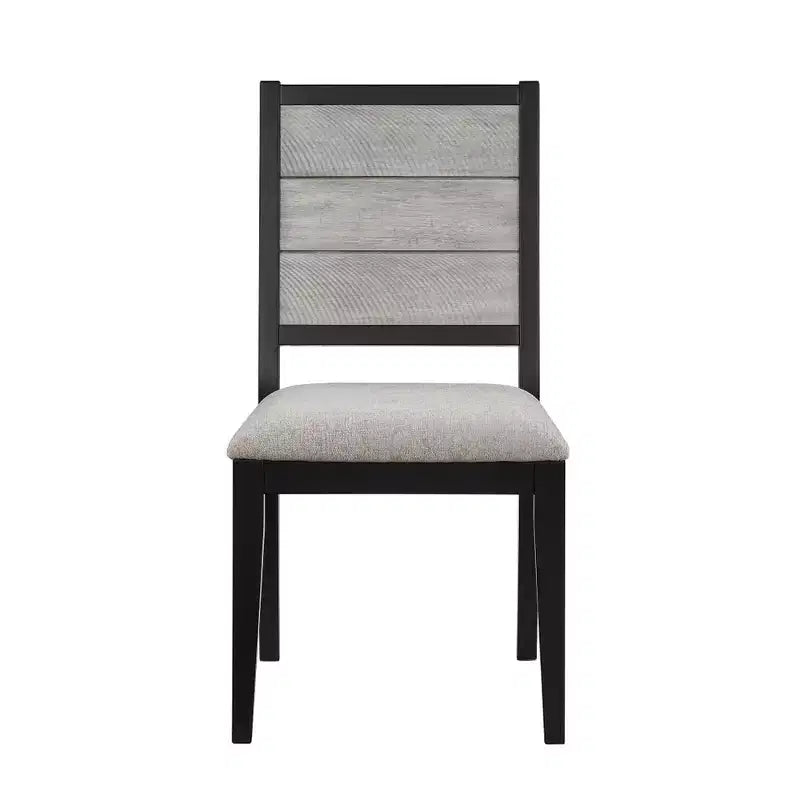 Simple Relax Lot de 2 chaises de salle à manger en tissu rembourré gris tourterelle et noir