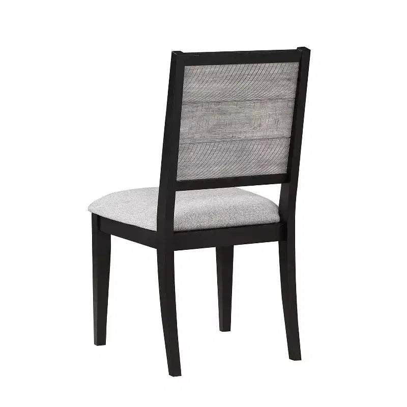 Simple Relax Lot de 2 chaises de salle à manger en tissu rembourré gris tourterelle et noir