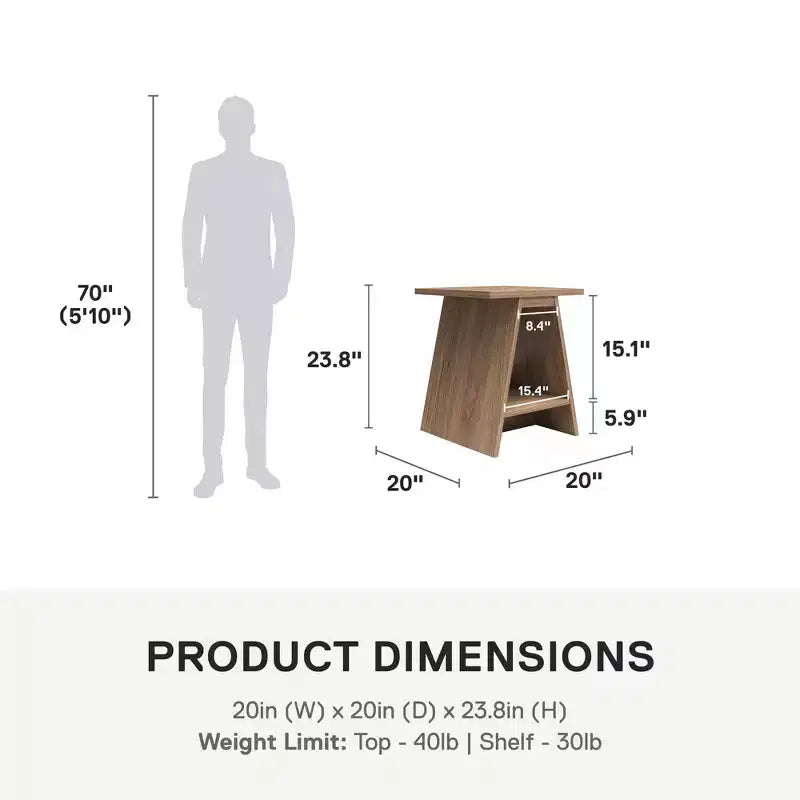 Tables d'appoint Danton A-Frame, lot de 2, noyer