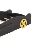 Lit plateforme Whisen en forme de voiture de course avec roulettes et rangement
