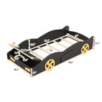 Lit plateforme Whisen en forme de voiture de course avec roulettes et rangement