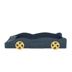 Lit plateforme Whisen en forme de voiture de course avec roulettes et rangement