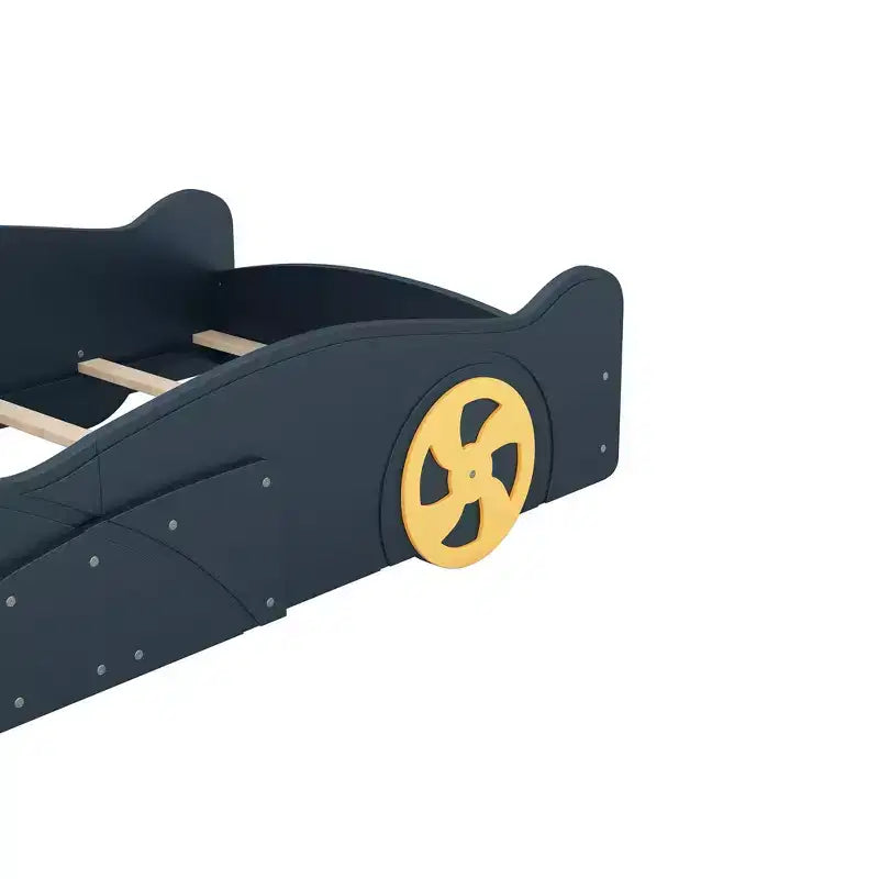 Lit plateforme Whisen en forme de voiture de course avec roulettes et rangement