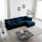 Canapé modulable surdimensionné : Forme en L, pouf réversible, revêtement confortable