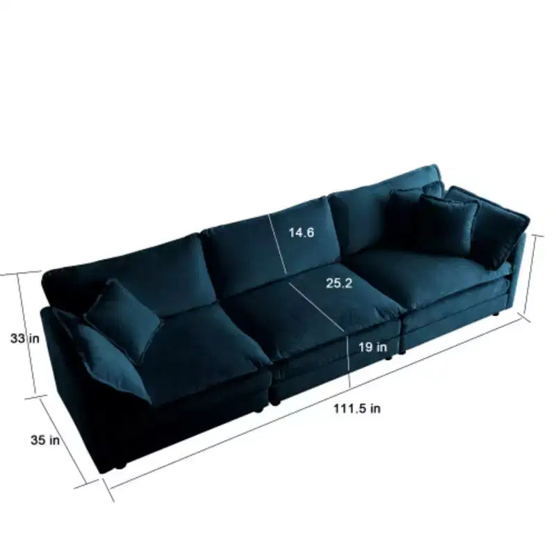 Canapé modulable surdimensionné : Forme en L, pouf réversible, revêtement confortable