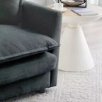 Canapé modulable surdimensionné : Forme en L, pouf réversible, revêtement confortable