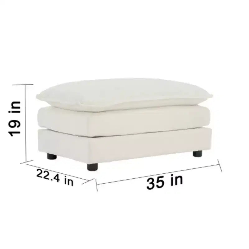 Canapé modulable surdimensionné : Forme en L, pouf réversible, revêtement confortable