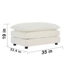 Canapé modulable surdimensionné : Forme en L, pouf réversible, revêtement confortable