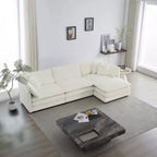 Oversized Modular Sofa: L-Shape, Reversible Ottoman, Comfy Upholstery