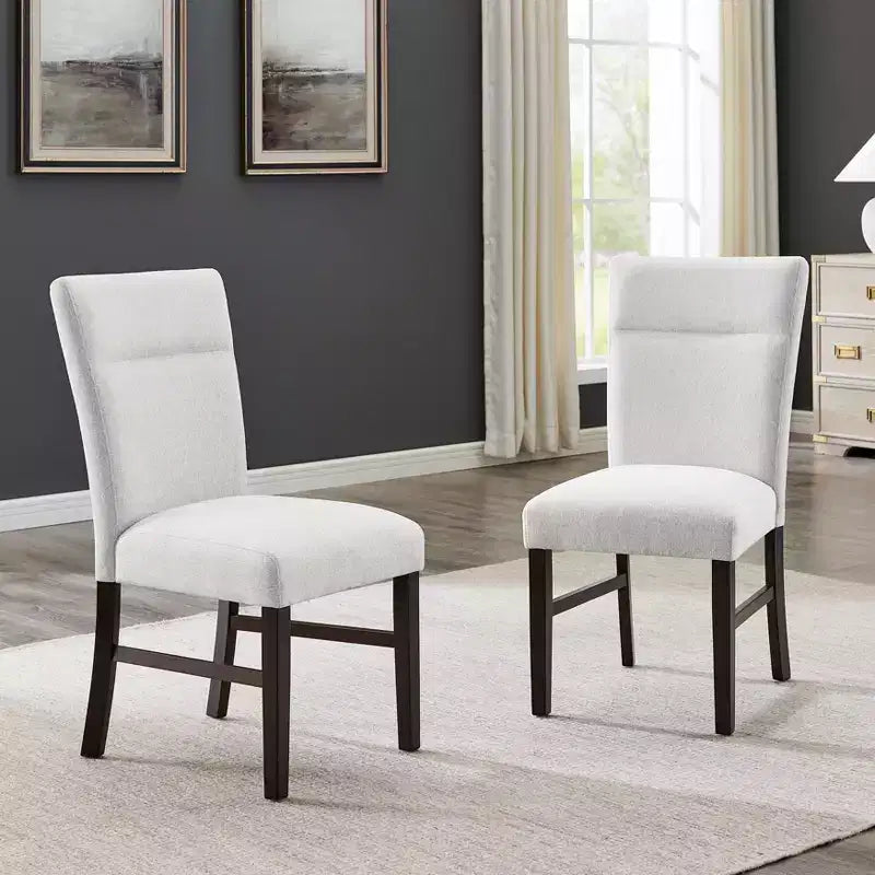 Roundhill Furniture Madison Contemporary Upholstered Dining Chairs, Set of 2, Gray