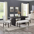 Chaises de salle à manger contemporaines rembourrées Roundhill Furniture Madison, lot de 2, grises