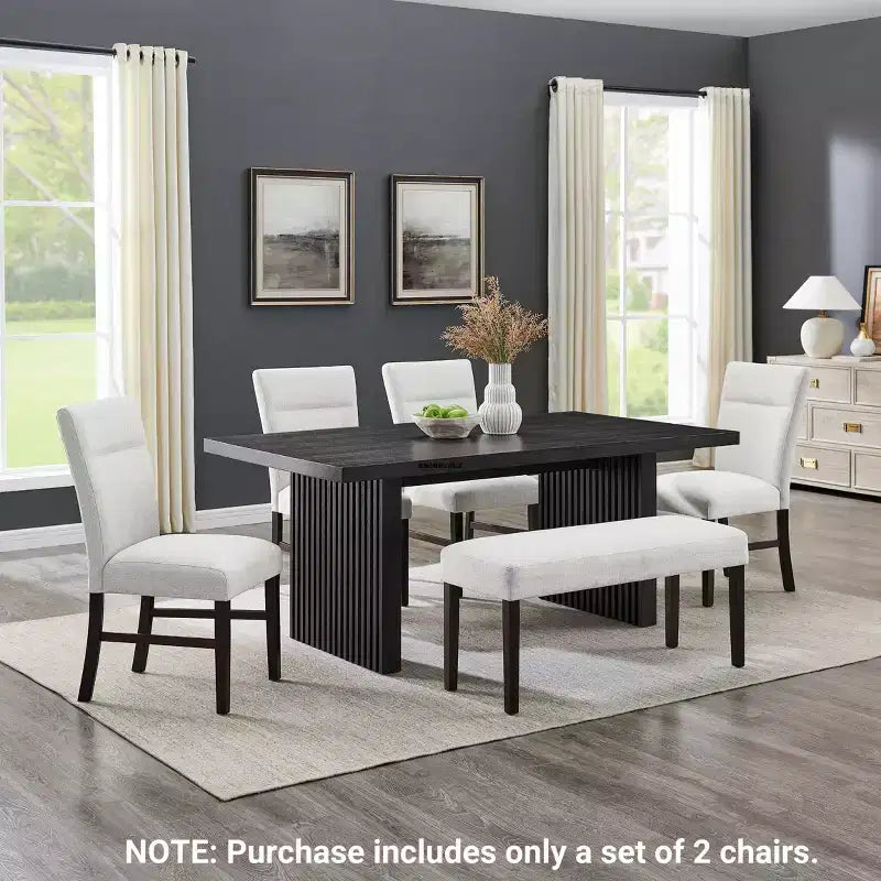 Chaises de salle à manger contemporaines rembourrées Roundhill Furniture Madison, lot de 2, grises