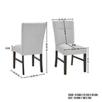 Chaises de salle à manger contemporaines rembourrées Roundhill Furniture Madison, lot de 2, grises