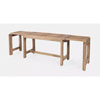 Banc Bradford moderne extensible en bois massif de manguier