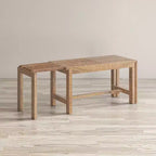 Banc Bradford moderne extensible en bois massif de manguier
