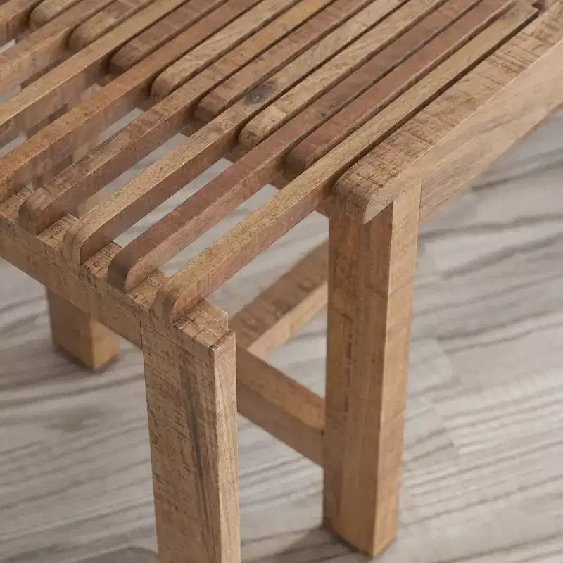 Banc Bradford moderne extensible en bois massif de manguier