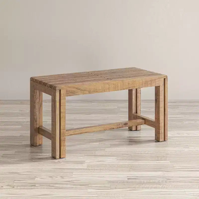 Banc Bradford moderne extensible en bois massif de manguier