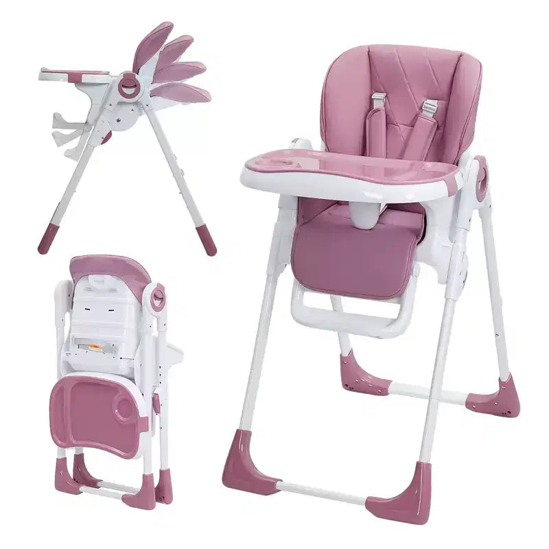Chaise haute bébé, Chaise haute pliable pour nourrissons avec plateau amovible, Hauteur et inclinaison réglables, Chaise haute pour bébés et tout-petits