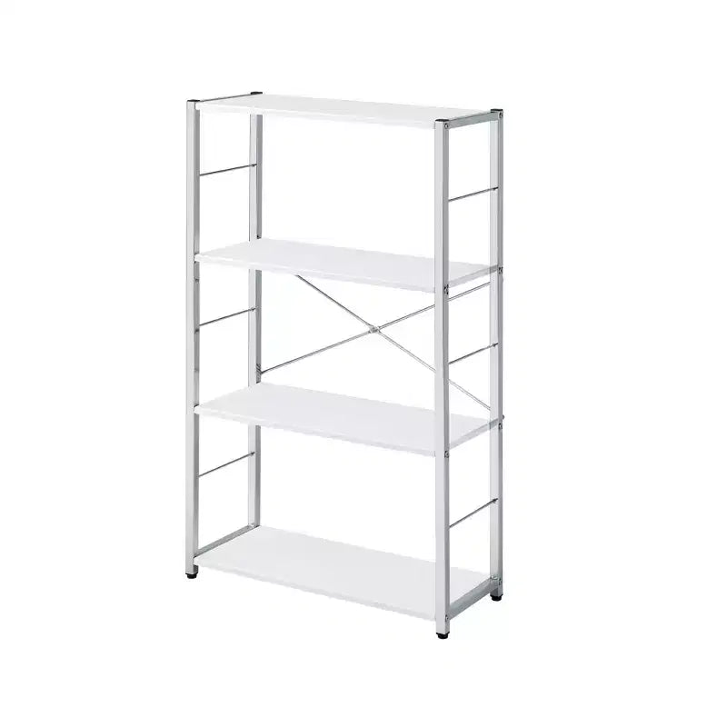 Étagère bibliothèque à quatre niveaux en métal blanc HomeRoots