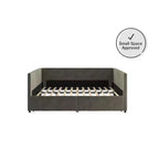 Lit de repos DHP avec rangement, grandeur double, velours gris