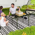 Table de cuisson pliante Outsunny, table de camping portable de 1,37 m avec 2 panneaux latéraux, table d'extérieur en métal réglable en hauteur pour pique-nique, barbecue, fête