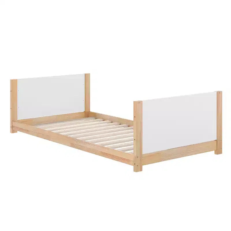 Lit superposé Emma et Oliver pour enfants avec convertible, cadre en bois massif et échelle facile à monter sans sommier tapissier requis