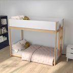 Emma and Oliver Kids Bunk Bed with Convertible, Solid Wood Frame and Easy-to-Climb Ladder with No Box Spring Required