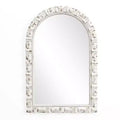 LuxenHome Distressed White Arch Rectangle 36-Inch Tall Wall Mirror, Accent and Vanity