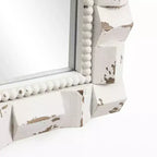 Miroir mural rectangulaire LuxenHome avec arche et finition blanc vieilli, 91 cm de haut, Décoratif et Coiffeuse