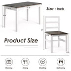 Ensemble de salle à manger 5 pièces en bois massif Costway, table de cuisine et 4 chaises