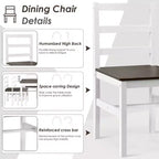 Ensemble de salle à manger 5 pièces en bois massif Costway, table de cuisine et 4 chaises