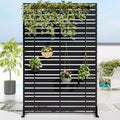 72 H47W Dovelina Black Metal Planter Box with Trellis Privacy Screen for Caf Patio,Garden & Balconies