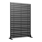 72 H47W Jardinière noire en métal Dovelina avec treillis brise-vue pour patio de café, jardin et balcons