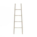 LuxenHome Rustic Birch Wood 4-Rung Blanket Ladder Brown