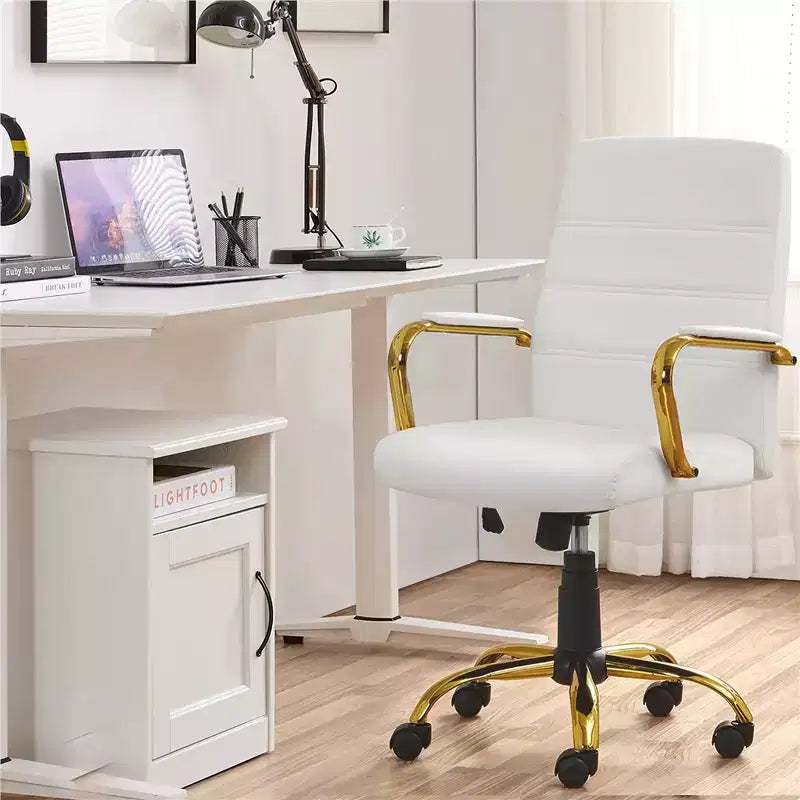 Chaise de bureau Yaheetech pivotante à 360 degrés avec dossier mi-haut et hauteur réglable