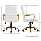 Chaise de bureau Yaheetech pivotante à 360 degrés avec dossier mi-haut et hauteur réglable
