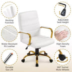 Chaise de bureau Yaheetech pivotante à 360 degrés avec dossier mi-haut et hauteur réglable