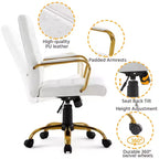 Chaise de bureau Yaheetech pivotante à 360 degrés avec dossier mi-haut et hauteur réglable