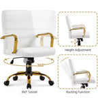 Chaise de bureau Yaheetech pivotante à 360 degrés avec dossier mi-haut et hauteur réglable