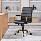 Chaise de bureau Yaheetech pivotante à 360 degrés avec dossier mi-haut et hauteur réglable