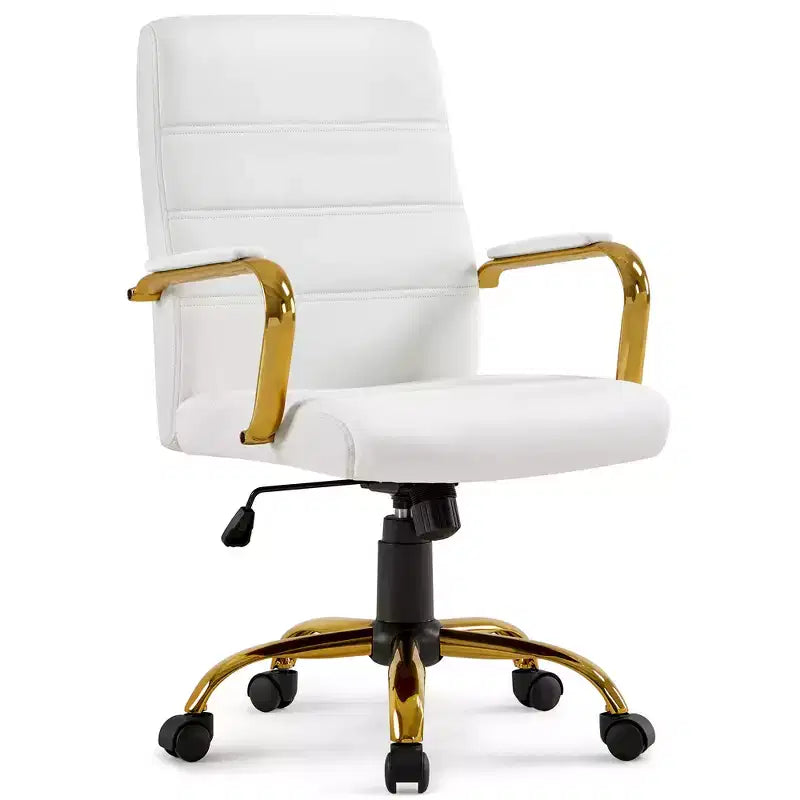 Chaise de bureau Yaheetech pivotante à 360 degrés avec dossier mi-haut et hauteur réglable