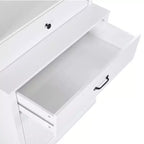Meuble de Rangement Haut de Salle de Bain en Bois de 199,9 cm avec Tiroirs et Rangement, Étagère Moderne avec Étagère Réglable, Blanc - ModernLuxe