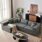 104-Inch Corduroy L-Shaped Sectional: Luxury 4-Piece Modular Sofa, Foam-Filled - Ideal for Living Room and Bedroom