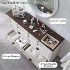 SinCiDo Commode de Ferme avec 6 Tiroirs, Commode Verticale Large de 58", Organisateur de Placard à Tiroirs, 2 Tailles de Tiroirs Différentes pour Salon